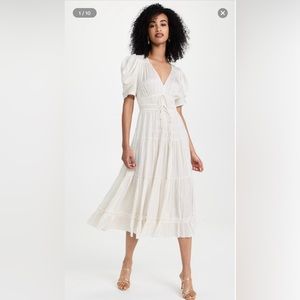 NWT Ulla Johnson Daria Dress in Pristine / White, Size 4